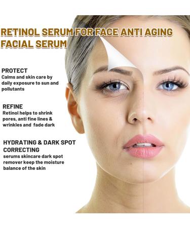 Retinol1% In Squalane Retinol Serum For Face Retinol Serum High-Strength Face Serum for Women Anti-Aging Face Serum Fade Fine Lines Acne Reduced Skin Brightening Face Serums For Skin Care - Buy Online on SooperMarket.com