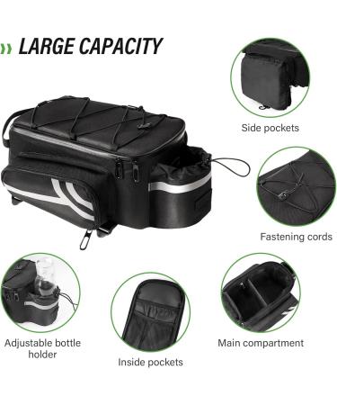 Frephy 14.5L Waterproof Bike Rear Rack Bag with Rain Cover - Ideal for Commuter and Trekking Bikes - Buy Online on SooperMarket.com