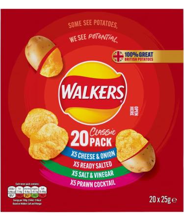 Walkers Classic Variety Crisps Box 20x25g - 500g Multipack (Pack of 1) - Buy Online on SooperMarket.com