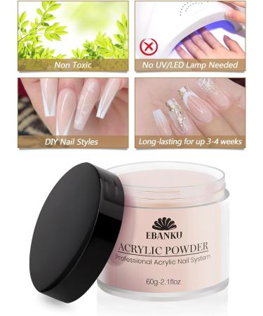 EBANKU Pink Nude Acrylic Powder Set 2 Colors Acrylic Nail Powder Professional Acrylic Powder for Nail Acrylic Extension Nail Carving Long-Lasting No Nail Lamp Needed - Buy Online on SooperMarket.com
