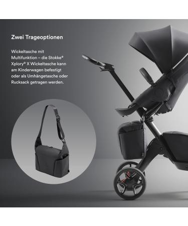 Stokke Xplory X Wrap Pocket - Versatile Shoulder Bag & Backpack - UPF 50+ Water-Repellent Easy to Clean - Rich Black - Buy Online on SooperMarket.com