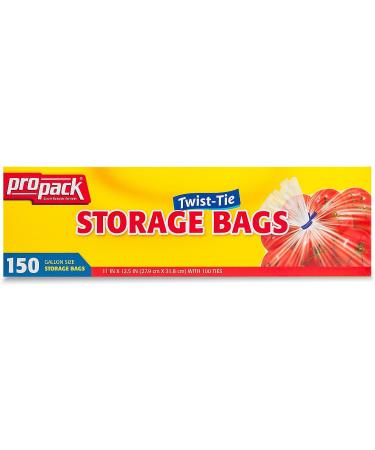 ProPack Disposable 1 Gallon Plastic Storage Bags - 150 Twist Tie Bags for Home, Office, Traveling, Snacks - 1 Pack - Buy Online on SooperMarket.com