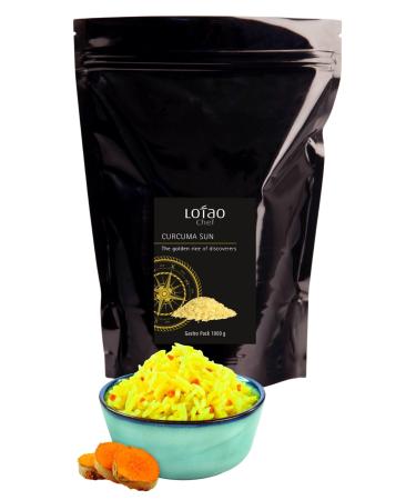 Golden Lotao Bio-Raus Curcuma Sun turmeric Langkorn basmati rice in organic quality (1x 1000g) |Gold -yellow rice with turmeric spots: aromatic taste for vegan vegetarian cuisine fish meat curcuma sun 1 kg (1 Pack)