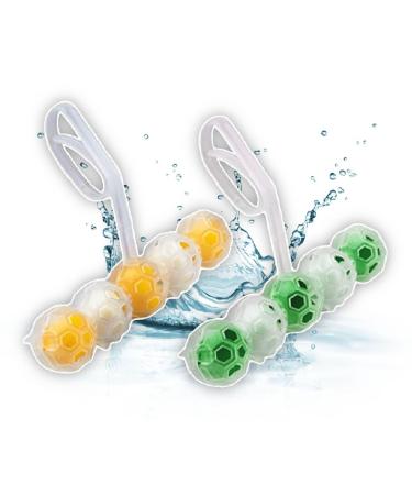 Set Of 2 Powerball Toilet Bowl Cleaner Clip On Rim Blocks Fresh Lemon & Fresh Pine Freshener