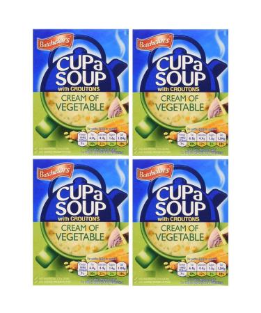 Bachelors Instant Cup A Soup Cream of Vegetable Flavour 4 Boxes