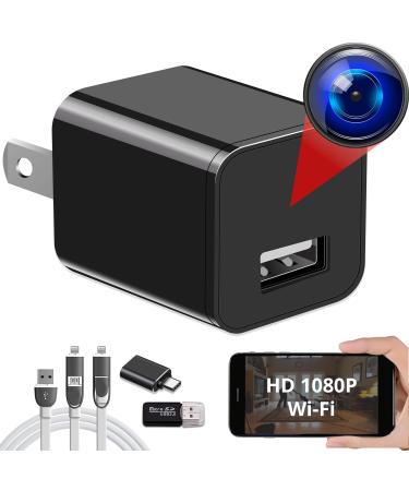 Spy Camera Wireless Hidden WiFi Camera with Remote View - HD 1080P - Spy Camera Charger - Spy Camera Wireless - USB Hidden Camera - Nanny Camera - Premium Security Camera - Hidden Cam - iOS Android
