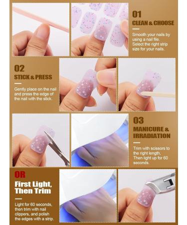 Kalolary 20PCS Luminous Glitter Gel Nail Polish Strips - Glow in the Dark Purple Nail Wraps with File & Stick - Waterproof Adhesive Nail Art Sticker - Buy Online on SooperMarket.com