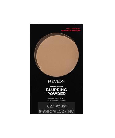 Face Powder by Revlon, PhotoReady Blurring Face Makeup, Longwear Medium- Full Coverage with Flawless Finish, Shine & Oil Free, Fragrance Free, 020 Light Medium, 0.30 Oz 020 Light/Medium