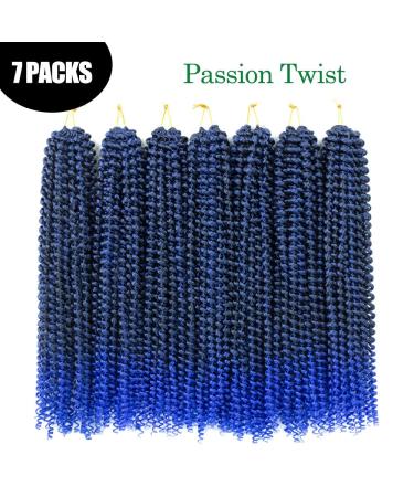 Passion Twist Hair Extensions - 7 Packs of 18-Inch T1B-Blue# Synthetic Crochet Hair for Bohemian Styles | Hair Yddm - Buy Online on SooperMarket.com
