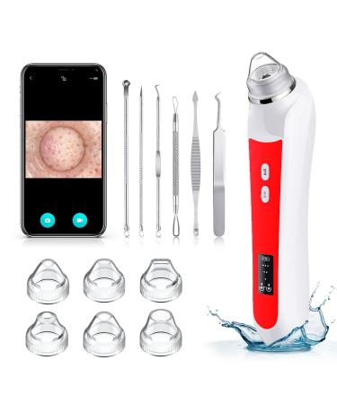 Blackhead Remover Vacuum Black Head Extractions Tool with Camerafor USB Interface Type Pore Vacuum Men and Women Pore Cleaner 6 Suction Heads & 3 Adjustment Modes