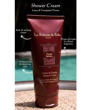 La Sultane de Saba Shower Cream - Lotus & Frangipani Flower 200ml | International Shipping Available - Buy Online on SooperMarket.com