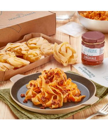 Pasta Recipe Kit - Pappardelle with Wild Boar Rag | Double Portion Italian Artisan Dried Egg Pasta & Finest Sauce | Restaurant-Quality Dish Ready in 6 Minutes - Buy Online on SooperMarket.com