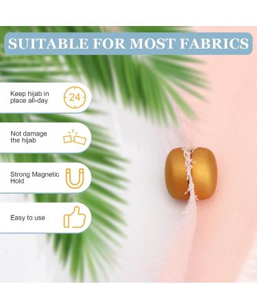 8-Piece Colorful Magnetic Hijab Pins - Rustic Style | Coldairsoap Pinless Round Magnets for Women - Buy Online on SooperMarket.com