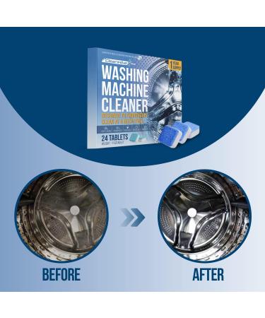 Washing Machine Cleaner Descaler Tablets - Eco-Friendly Deep Cleaning (24 Tablets 1 Year Supply) for HE Front & Top Loaders - Odor & Grime Eliminator - Buy Online on SooperMarket.com
