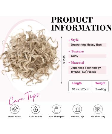 REECHO Messy Bun Hair Piece - Large Curly Wave Updo Hairpiece - Dark Ash Blonde - Buy Online on SooperMarket.com