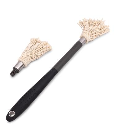 GRILLHOGS Feeling Saucy Slather Your Meat to Perfection with our 18-inch Basting Mop. Handles Even the Largest Batches of Meat. Soft Grip Handle, Includes Bonus Mop Head (Dishwasher Safe)