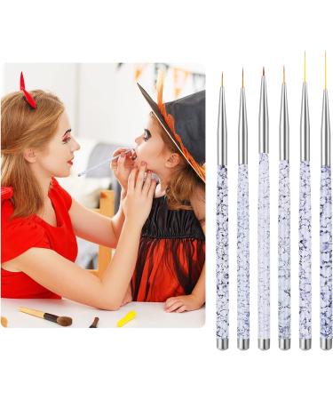 Sibba Water Activated Eyeliner Brush Applicators - 6pcs Transparent Set for Halloween Cosmetic Tool, Fine Point Angled Wands for Eye Makeup, Eyebrow, Nail Art, and Painting - Buy Online on SooperMarket.com