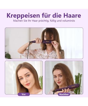 Buy DSHOW Ceramic Crepe Iron - Quick Heating Hair Crimping & Smoothing Straightener (Purple) | International Shipping Available - Buy Online on SooperMarket.com