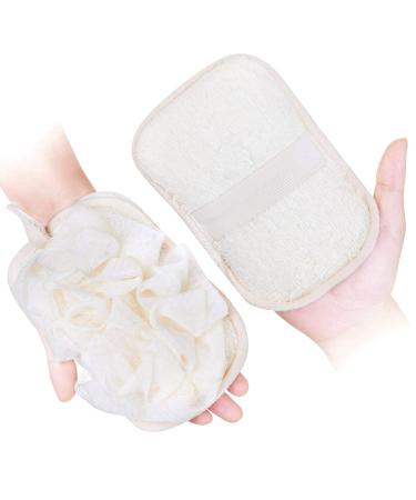 Bath Gloves for Women 2 Pack Loofah Brush Pouf Mesh Brush by mikimini