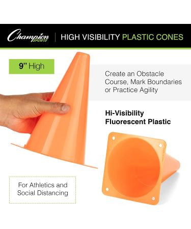 Champion Sports Office TC9SET Field Marker Cone  Red/Orange/Yellow/Green/Blue/Purple  9 US - Buy Online on SooperMarket.com