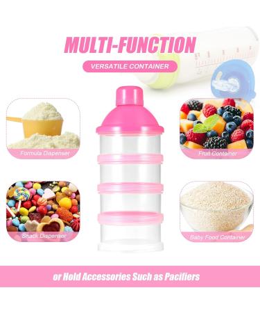 Milk Powder Dispenser Pots - BPA Free Formula Container for Travel & Outdoor Activities (Pink) - Buy Online on SooperMarket.com