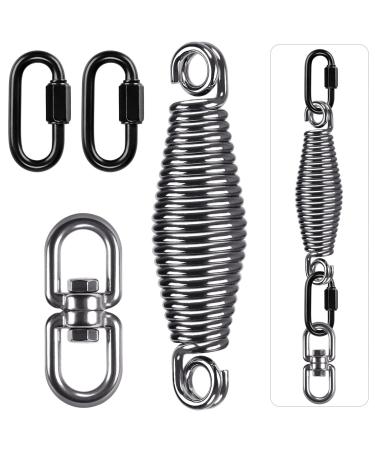 SELEWARE Heavy Boxing Punching Bag Spring Hanging Kit, 300LB Capacity Heavy Duty Spring with Swivel & 2 Carabiners, 360 Rotational Hanging Accessory for Heavy Boxing Punching Bag With Swivel - B