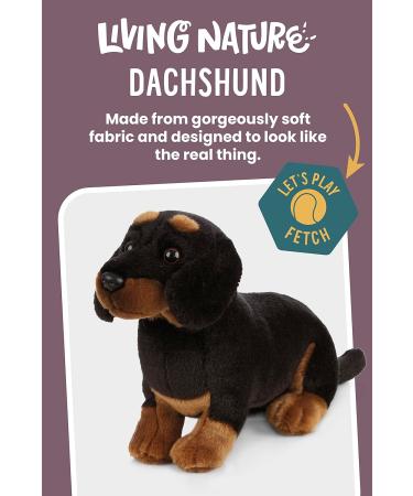 Living Nature Dachshund Eco-Friendly Plush Toy - Realistic Soft Cuddly Dog (28cm) - Buy Online on SooperMarket.com