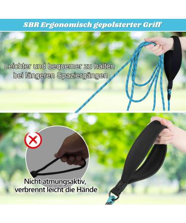 Buy Aystkniet 20m Reflective Bungee Leash for Large Dogs (Up to 80kg) - Padded Handle Lockable Hook - Durable Day & Night Walking Leash - Blue - Buy Online on SooperMarket.com