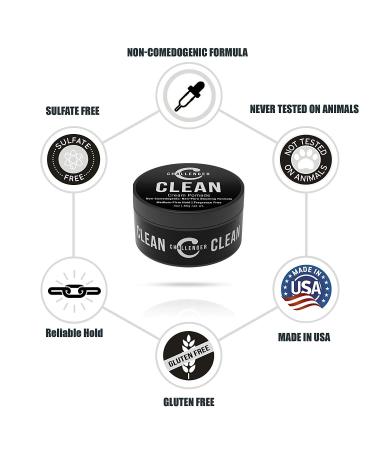 Challenger Clean Cream Pomade 3oz | Fragrance Free, Non-Comedogenic | Medium Hold, Natural Finish | Water Based, Travel Friendly | Unscented - Pack of 1 - Buy Online on SooperMarket.com