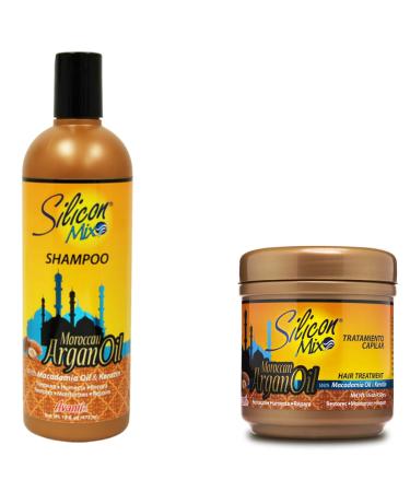 Silicon Mix Moroccan Argan Oil Shampoo + Hair Treatment 16oz "Set"