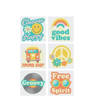 Groovy Party Tattoos - 72 Pieces