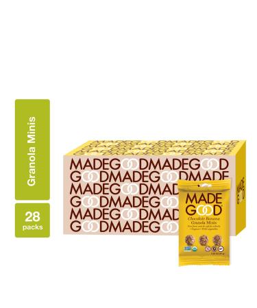 MadeGood Chocolate Banana Granola Minis 28 packs (0.85oz/each); Wholesome and Delicious Bite-Sized Snacks; Organic and Made with Allergy Friendly Ingredients; Ideal for School Lunches and Snacks