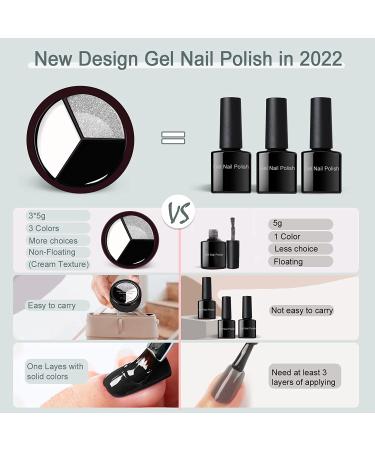 Saviland 3-in-1 Pudding Gel Nail Polish Set - Black, White, Silver | Nail Art Paint for Professional Salons & Starters - Buy Online on SooperMarket.com