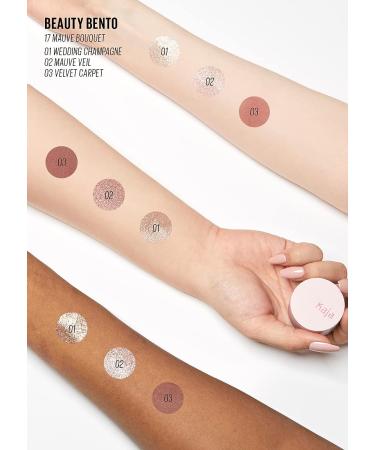 Kaja Eye Bento Collection - Bouncy Eyeshadow Trio in 17 Mauve Bouquet | Vegan & Cruelty-Free - Buy Online on SooperMarket.com