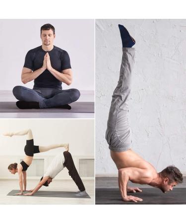 Men's Non Slip Gripper Socks 3-Pack - Black/Gray/Navy Blue - Size 13-15 | Ideal for Yoga, Pilates, Hospital, Tile & Wood Floors - Buy Online on SooperMarket.com