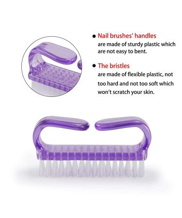 Handle Grip Nail Brush - Fingernail and Toe Cleaning Brushes for Men and Women - 6 Pack (Multicolor) - Buy Online on SooperMarket.com