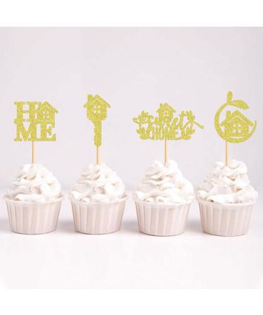Cyodoos 24 Pcs Sweet Home Cupcake Toppers Glitter Welcome home Cupcake Picks Housewarming Cupcake Toppers New Home Theme Party Cake Decorations Supplies Golden Golden4 - Buy Online on SooperMarket.com
