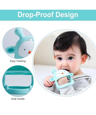 COZYPANDA Baby Teether - BPA Free Silicone Teething Toys for Babies 0-6 Months - Never Drop Teething Pacifier for Teething Relief (Green) - Buy Online on SooperMarket.com