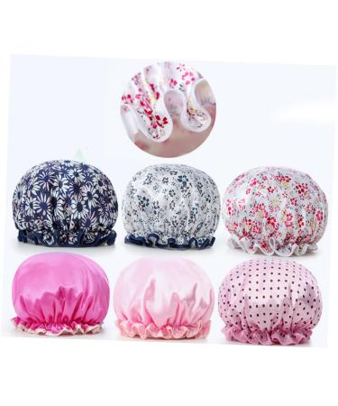 FRCOLOR Hair Bonnet 3pcs Women's Shower Cap Set | Double Layer Bath Visor for Curly Hair | Waterproof & Elastic Bathing Caps - Buy Online on SooperMarket.com