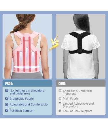 Back Brace and Posture Corrector for Women and Men Back Straightener Posture Corrector Scoliosis and Hunchback Correction Back Pain Spine Corrector Support Adjustable Posture Trainer Small Pink (Small:Waist 26-34'') - Buy Online on SooperMarket.com