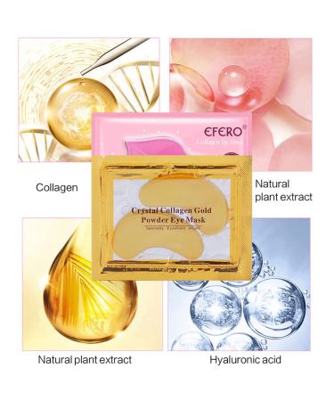 Eakroo 20 Pairs 24K Gold Collagen Lip & Eye Mask Set for Nourished Skin - Anti-Aging Eye Patches for Fine Lines, Dark Circles & Moisturizing - Buy Online on SooperMarket.com