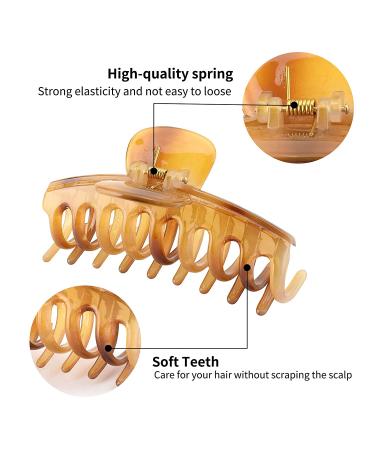 12 PCS Big Hair Claw Clips - Trendy Colors Matte Finish Non-slip Strong Hold Hair Clips for Women and Girls - Ideal for Thin or Thick Hair - Fashion Hair Accessories 4.3 inch - Buy Online on SooperMarket.com