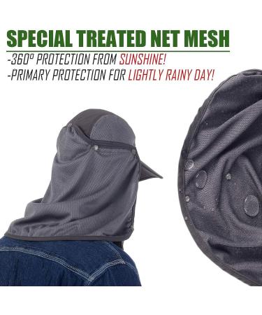 USHAKE Sun Cap Fishing Hat with Face Neck Cover Flap - Dark Grey - Buy Online on SooperMarket.com