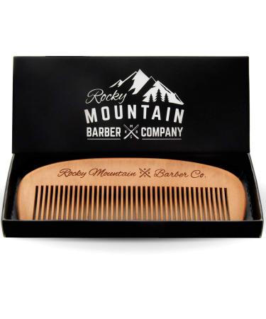 Hair Comb - Wood with Anti-Static & No Snag Handmade Brush for Beard, Head Hair, Mustache with Design in Gift Box