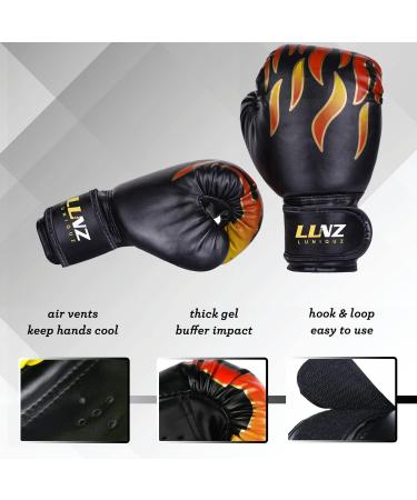 Luniquz Kids Boxing Gloves - Ideal for Punching Bag Training and Kickboxing Sparring - 4, 6, 8oz Sizes Available - MMA Gloves in Black (6oz) - Buy Online on SooperMarket.com