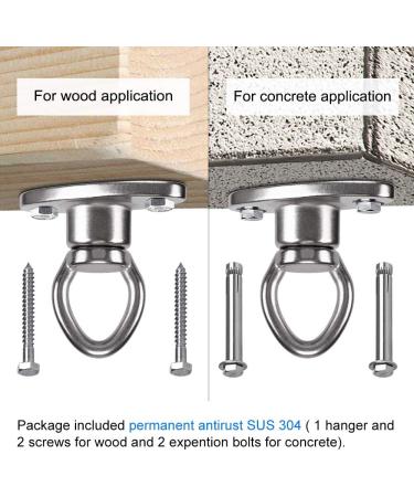 SELEWARE Heavy Duty Bearing Swing Hanger - 360 Rotate Swing Swivel Hook for Wooden & Concrete - Indoor Outdoor Hammock & Swing Set - Buy Online on SooperMarket.com