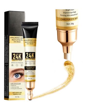 Eye Cream for Dark Circles and Puffy Eyes Brighten Instant Tightener 24K Gold Under Eye Repair Cream Hydrating Brightening Anti Aging Eye Bags Remover Wrinkle Filler Eye Serum for All Skin Types