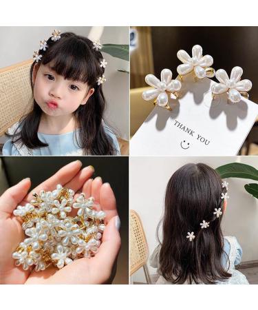 Mini Pearl Flower Hair Claw Clips - Set of 20 | Sweet Daisy Design | Decorative Hair Accessories for Women and Girls - Buy Online on SooperMarket.com