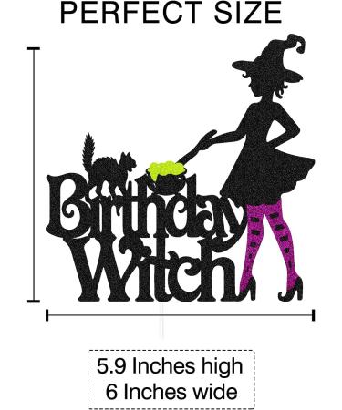 Halloween Birthday Witch Cake Topper for Ghost Bat Cat Themed Girl Lady Women Happy Halloween Birthday Cake Decoration Witches Autumn Fall Season All Souls' Day Bday Party Celebration Supplies - Buy Online on SooperMarket.com