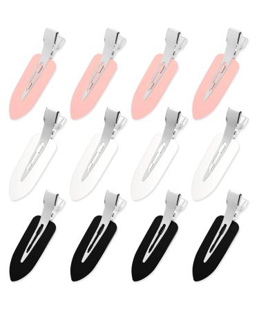 No Crease Hair Clips, 12Pcs No Bend Hair Clips Makeup Flat Hair Clips for Styling Sleeping Makeup Application